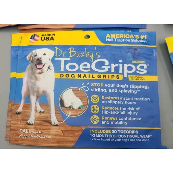 NEW Dr Buzby's ToeGrips Dog Nail Grips Instant Traction ALL SIZES AVAILABLE - Picture 2 of 7